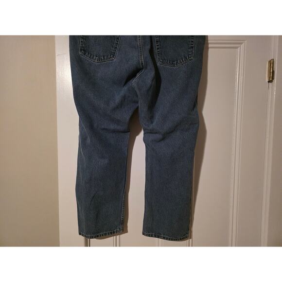 Wrangler Straight Jeans Mens Size 44 x 30 Blue Dark Wash Authentic Relaxed Fit - Picture 6 of 9